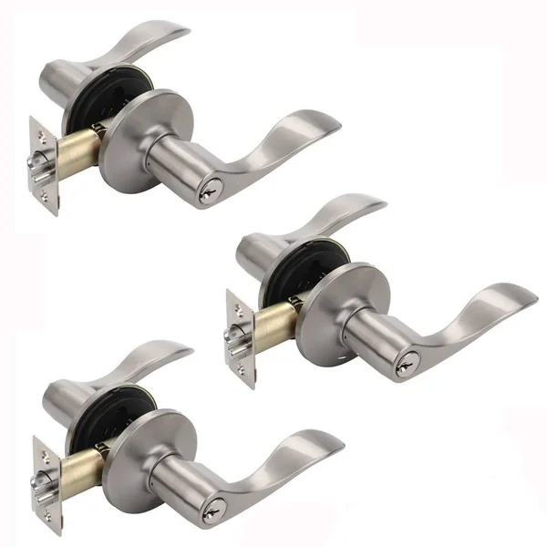 Dynasty Hardware HER-00-US15, Heritage Front Door Entry Lever Lockset, Satin Nic