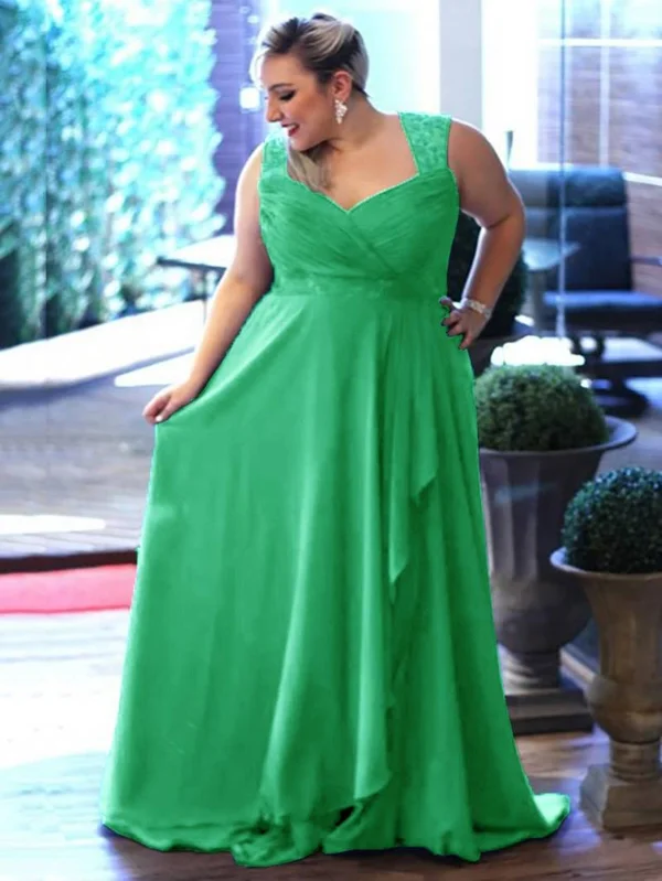 ericdress V Neck Pleats Lace Hollow Plus Size Evening Dress (US 26W) Hunter by ericdress