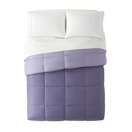 Home Expressions Classic Plus Down Alternative Reversible Comforter with Scotchgard - Purple
