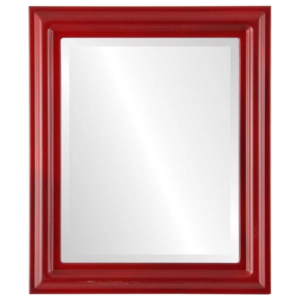 Philadelphia Framed Rectangle Mirror in Holiday Red (15x19)