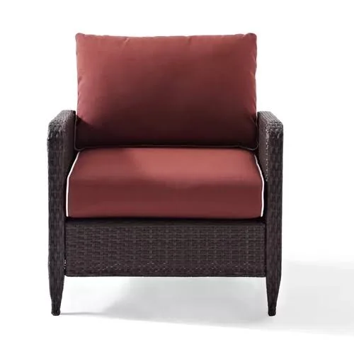 Mosca Ottoman with Cushion World Menagerie Cushion Color: Sangria