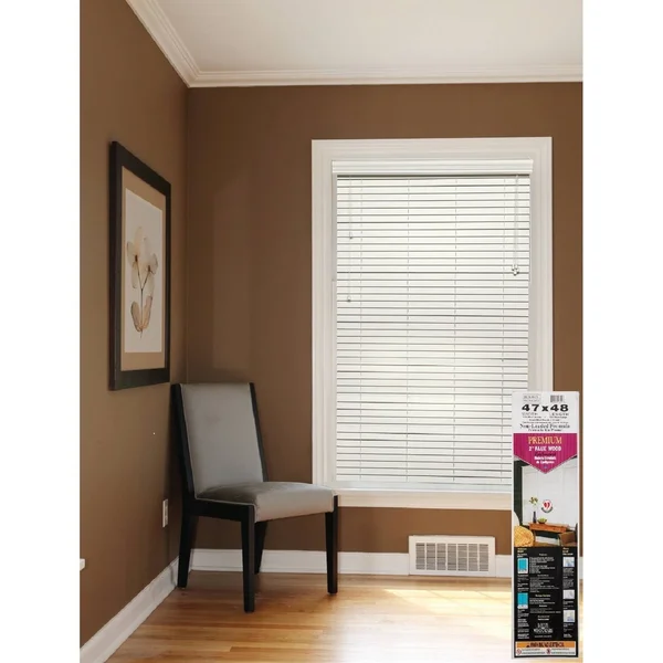Lotus & Windoware 2-Inch Faux Wood Blind - 36 by 72-Inch, White
