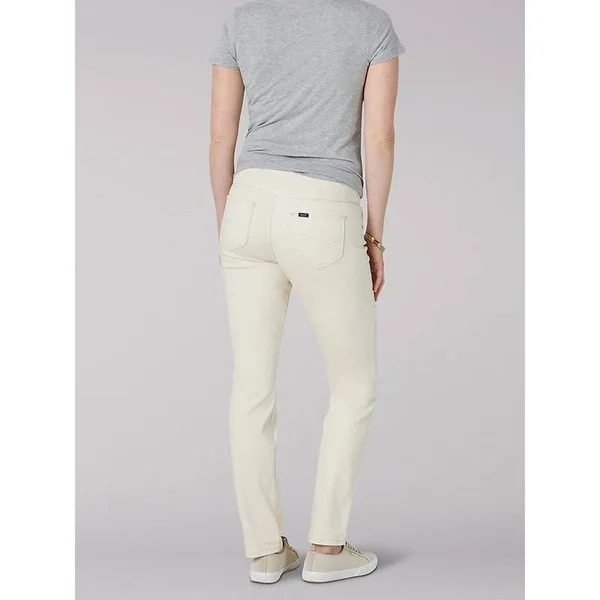 Lee Women's Sculpting Slim Fit Slim Leg Pull on Jean, Size: 16, Beige