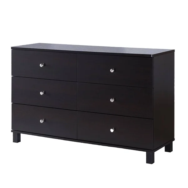 Saltoro Sherpi 47.25 Inches 6 Drawer Dresser with Straight Legs - Dark Brown
