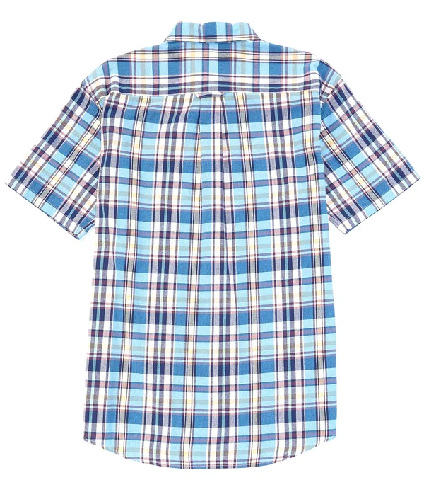 Pendleton Men's Madras SS Shirt - Large - Blue Multi Plaid