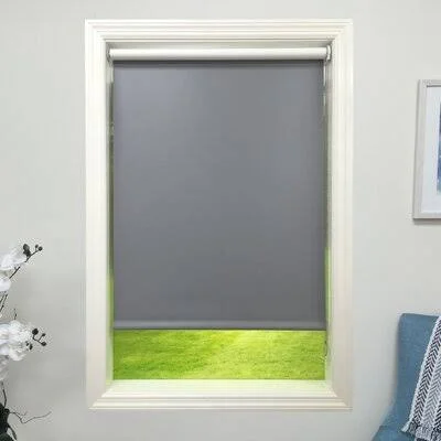 Dark Gray Blackout Roller Shade Harbor Shades Width: 28