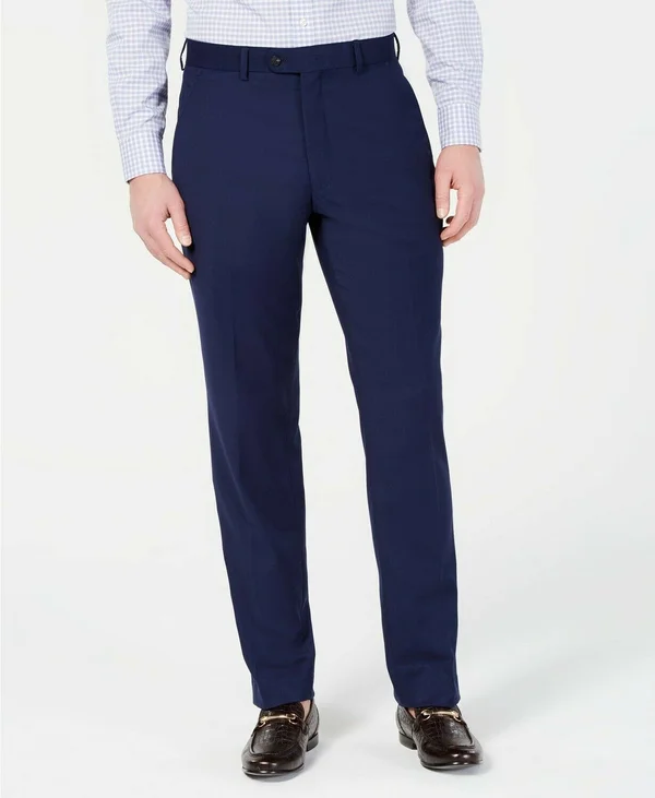 Perry Ellis Men's Portfolio Slim-Fit Stretch Suit Pants - Navy Solid