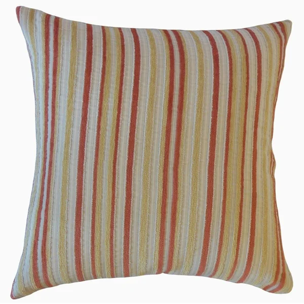 The Pillow Collection Gauthier Striped Decorative Throw Pillow Yellow 18 x 18