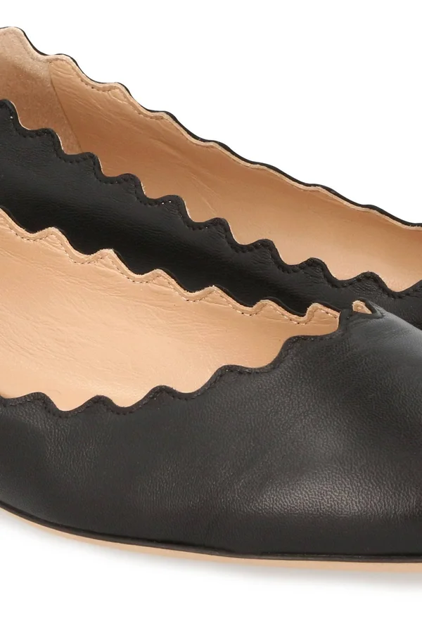 Chloé &Lauren& Leather Ballet Flats Women's Black