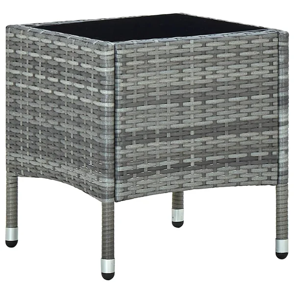 vidaXL Garden Table Grey 40x40x45 cm Poly Rattan