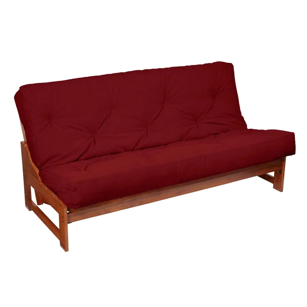 Humble and Haute Queen Size 8-Inch Red Suede Gel Memory Foam Futon Mattress