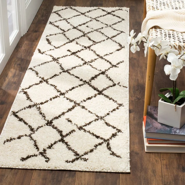 Safavieh Berber Shag BER162C Cream, Light Grey Rug 5&1x22 x 5&1x22 Round