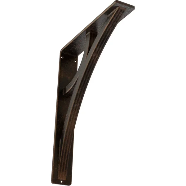 Ekena Millwork BKTM02X10X12TGLABZ 2x22W x 10x22D x 12x22H Galveston Wrought Iron Bracket - (Triple Center brace), Antiqued Bronze