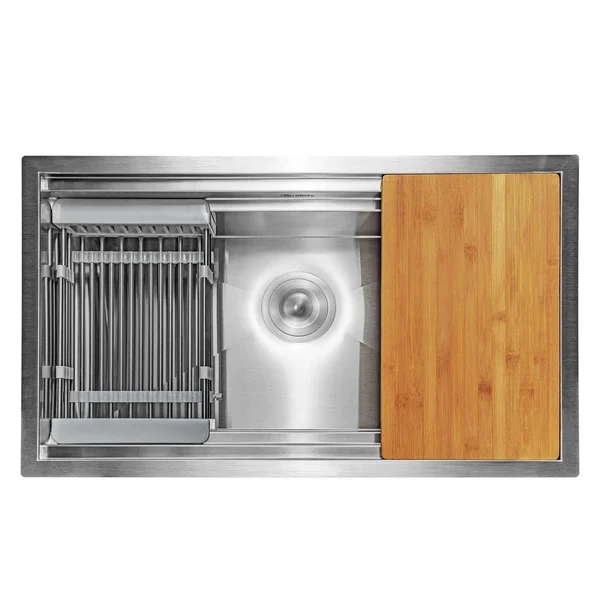 AKDY 30 inchx18 inchx9 inch Undermount Handmade Stainless Steel Kitchen Sink