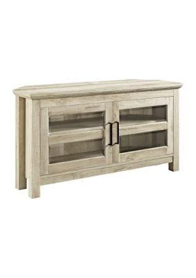 Bridgeport Designs White Oak 44 inch Modern Farmhouse Corner TV Stand