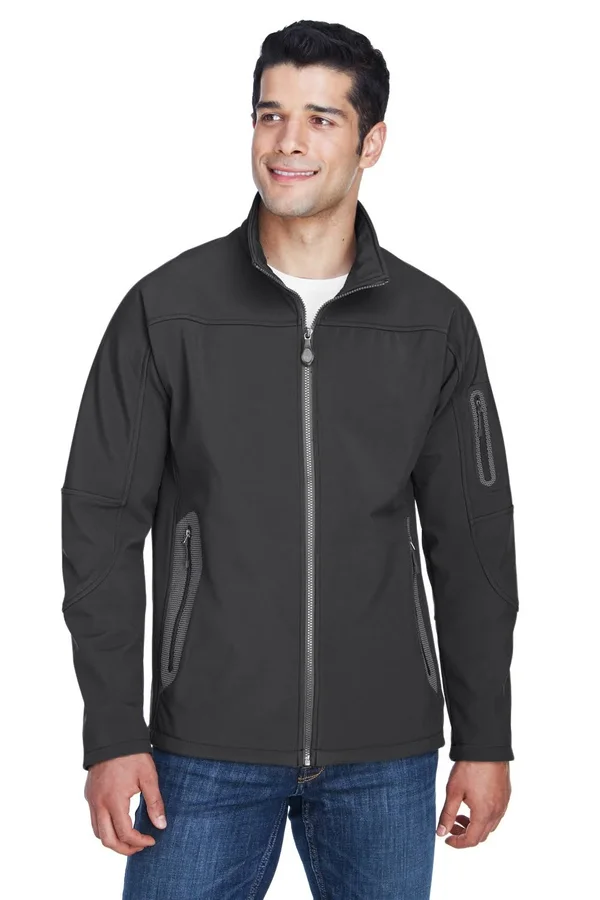North End 88138 Men's Three-Layer Fleece Bonded Soft Shell Technical Jacket graphite-M