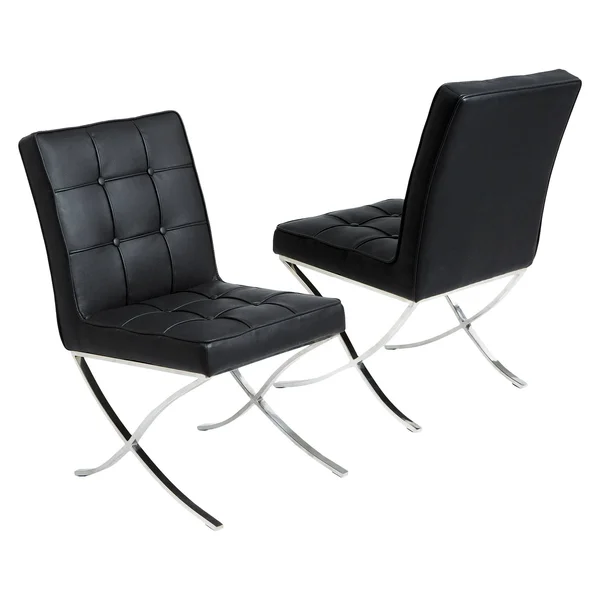 Milania Black Leather Dining Chairs by Christopher Knight Home (Milania Black Leather Dining Chairs (Set of 2))