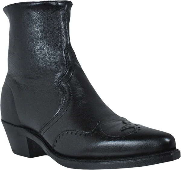 Abilene Men's Western Wingtip Zipper Boot - 6445s, Size: 11.5, Black
