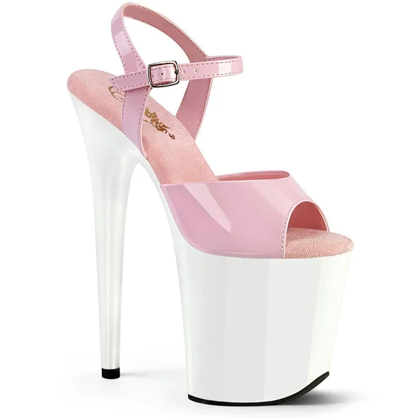 Pleaser FLAMINGO-809, 8x22 Heel Chrome Ankle Stra - Black/Silver 11