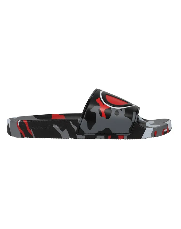 Champion Men's IPO Camo Slide Sandals in Grey/Black Size 12.0