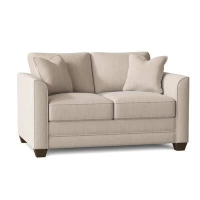 Sarah 55x22 Square Arm Loveseat Wayfair Custom Upholstery Body Fabric: Curious Pearl