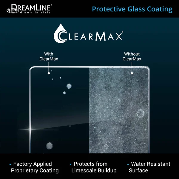 DreamLine SHDR-4125720-01 Elegance 25 1/4 - 27 1/4x22 Frameless Pivot Shower Door Chrome Finish