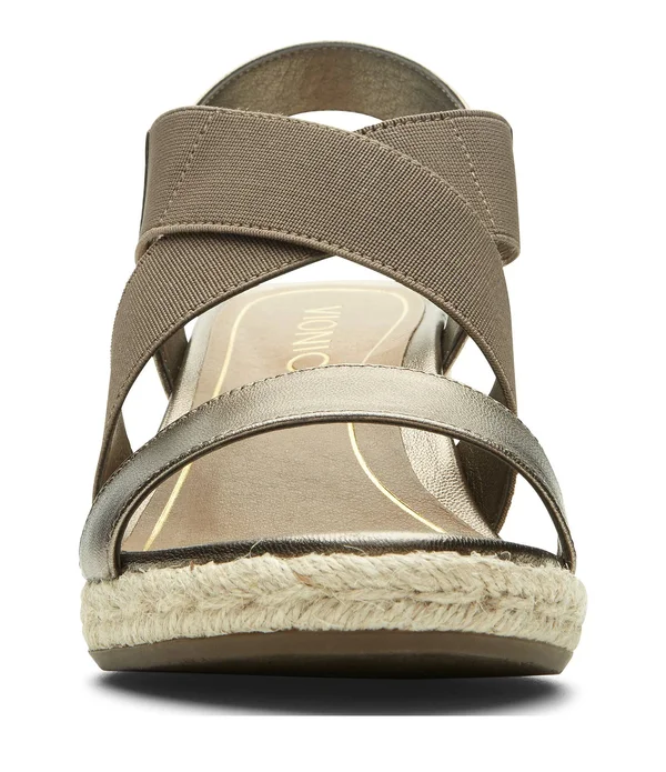 Vionic Women's Ainsleigh Wedge Sandal Dark Taupe 8