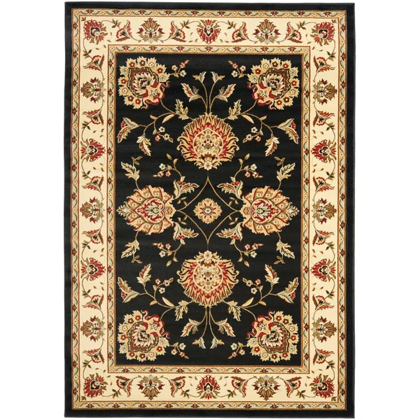 Safavieh 2&-3x22 x 16& Lyndhurst LNH555 Black, Ivory Rug