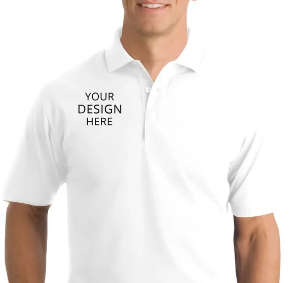 Custom Embroidered Harriton Men's Polo Shirts - Men's Polytech Polo, Size: XL, White