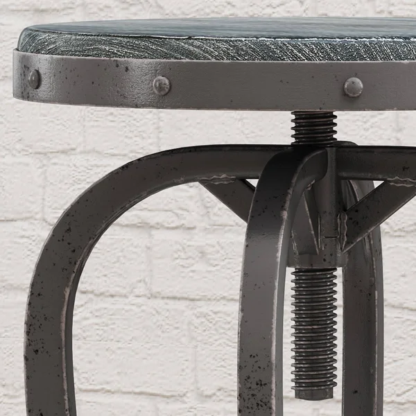 Christopher Knight Home Farmdale Reclaimed Swiveling Iron Barstool with Firwood Seat by - Size: Dark Gray Brushed + Black