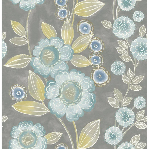 A - Street Prints Bloom Floral Wallpaper Grey