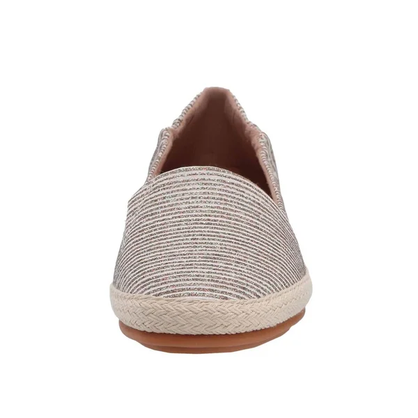 Fitflop Siren Glitter Stripe Espadrille Flat, Stone, 8