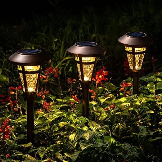 Solpex Solar Pathway Lights Outdoor - 6 Pack Solar Garden Lights, Bronze Finshed