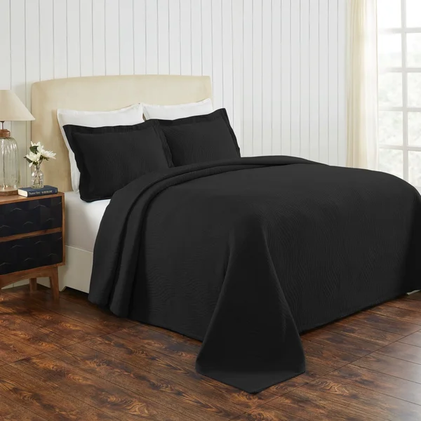 Miranda Haus Laurence Cotton Jacquard Matelasse Bedspread Set (White - Full)