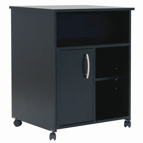 South Shore Axess - Storage unit - mobile - 3 shelves - particle board - pure black