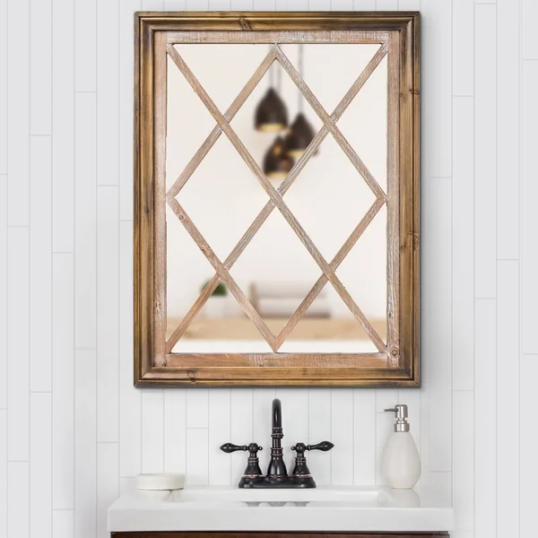 Rustic Window Pane Wall Vanity Mirror