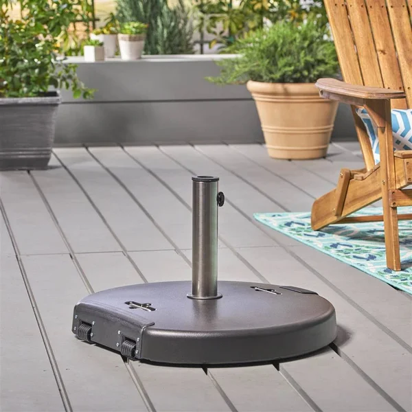 Christopher Knight Home Mota Outdoor Umbrella Base with Stainless Steel Collar by - Black