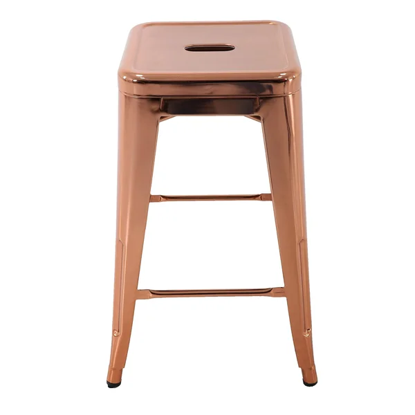 Brage Living Millard Stackable Industrial Metal Counter Stool - (Set of 2) - Rose Gold - Counter Height