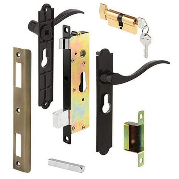 Prime Line K 5438 - Security Door Latch, Contemporary, Black, Keyed