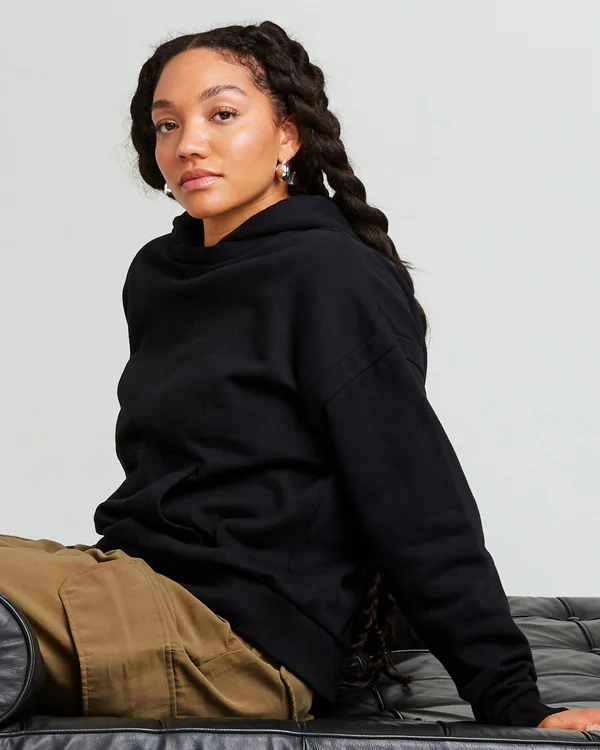 Richer Poorer Women's Recycled Fleece Hoodie - Size Large, Woodgrain