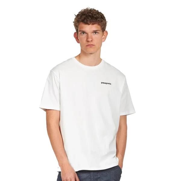 Patagonia Men's P-6 Logo Organic T-Shirt White - XXL