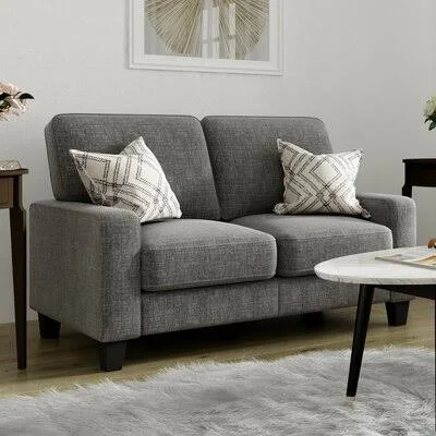 Taraval 61x22 Square Arm Loveseat Upholstery Color: Gray