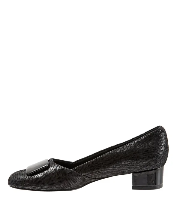 Trotters Delse Pumps, Women's, Black Lizard, Size: 6.5