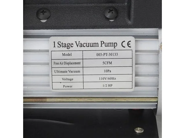 Arksen Single Stage 1/2HP Rotary Vane 5cfm Vacuum Pump R410A R134A Refrigerant, Black
