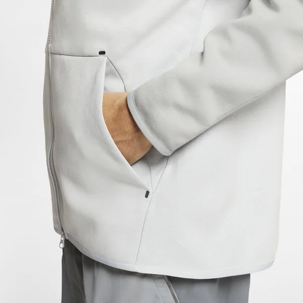 Nike Tech Fleece Full-Zip Hoodie - Mens - Pure Platinum/Light Smoke Grey