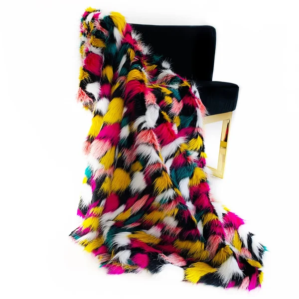 Plutus Purple - Yellow, Black Amazonian Bird Faux Fur Luxury Throw Blanket - Throw 60W x 72L