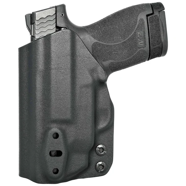 Smith & Wesson Mu0026P Shield M2.0 9MM/40SW w/Integrated Crimson Trace Laser Tuckable IWB Kydex Holster Black, Right Hand (