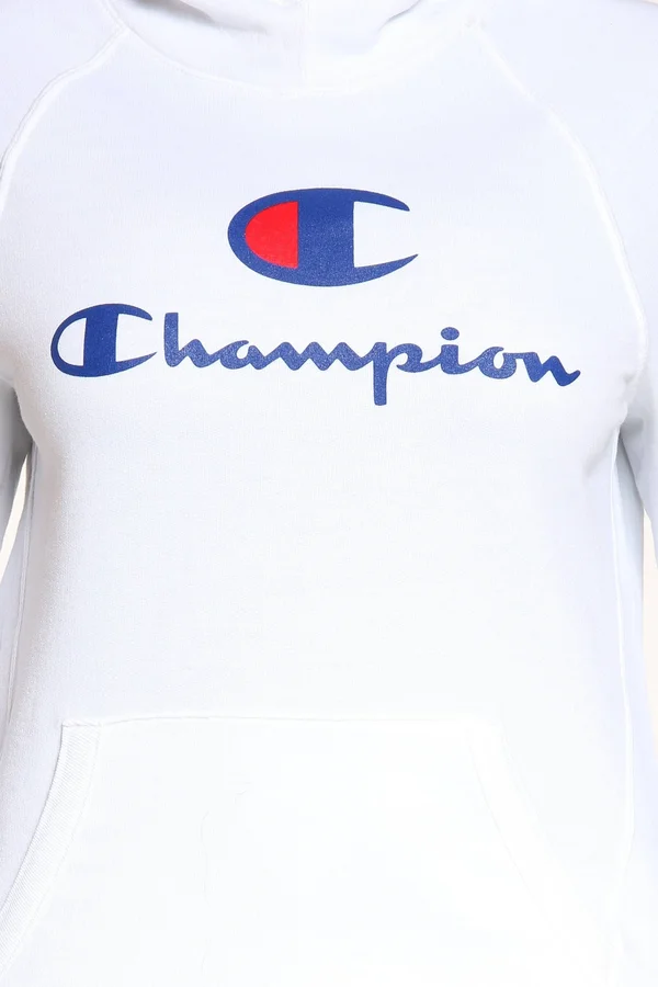 Champion Women's Powerblend Graphic Hoodie, Large, White