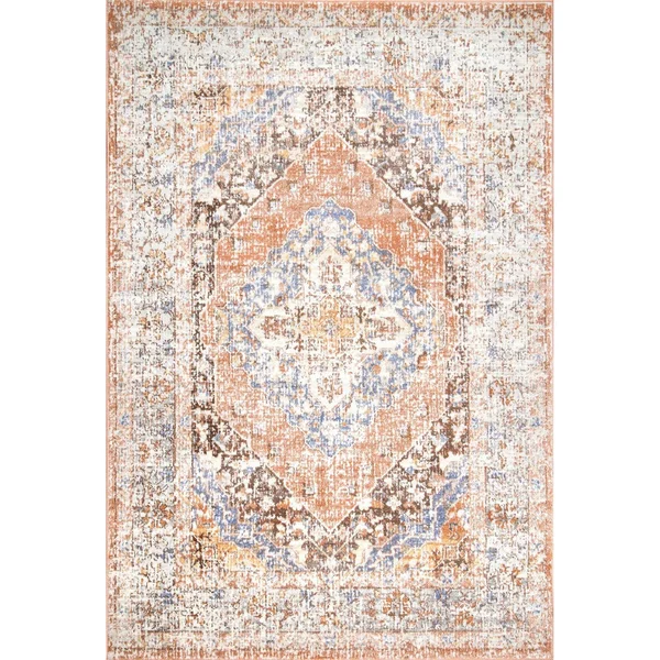 nuLOOM Rugs Vintage Kate Medallion Beige 6& 7x22 x 9& Area Rug