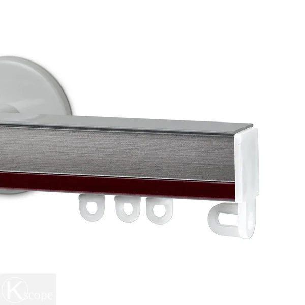 Art Decor Nexgen 96 in. Non-Adjustable Single Traverse Window Curtain Rod Set in White with Rouge Applique